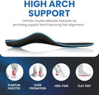PCSsole Orthotic Insoles with High & Medium Arch Support - Comfort Gel Work Boot Insert for Flat Feet, Plantar Fasciitis, Running, Walking, Over Pronation for Men and Women