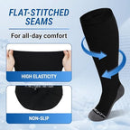 3 Pairs Plus Size Compression Socks 20-30mmHg for Women Men, Wide Calf Graduated Compression Stockings for Nurses, Pregnant, Travel, Flying(S/M-7XL)