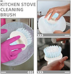 Zerodeko 2pcs Kitchen Dishwashing Brush with Handle, Mini Pot and Pan Scrub Brush, Plastic Bristles for Oil and Stain Removal, Household Cleaning Tool for Sink and Cookware