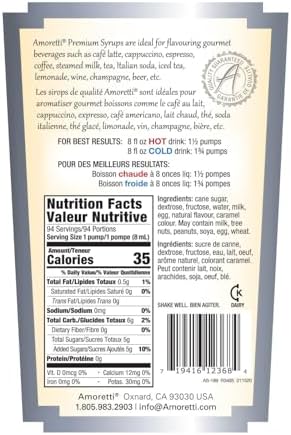 Amoretti - Premium Creme Brulee Syrup, 94 Servings Per Bottle (750 ml), with Pump for Flavoring Coffees, Cocktails, and other Beverages, Gluten Free, GMO/GEO Free, Preservative Free