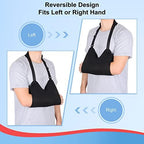 supregear Mesh Arm Sling with Soft Shoulder Cushions, Adjustable Breathable Shoulder Immobilizer Shower Arm Sling Lightweight Medical Shoulder Elbow Support for Women Men, Fits Left/Right Arm, Black