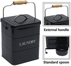 Laundry Powder Bin, Washing Powder Storage Tin with Scoop, Airtight Lid & Handles, Laundry Detergent Powder Storage Box - Perfect for Holding Pods Tablets Capsules Powder Detergent-Black
