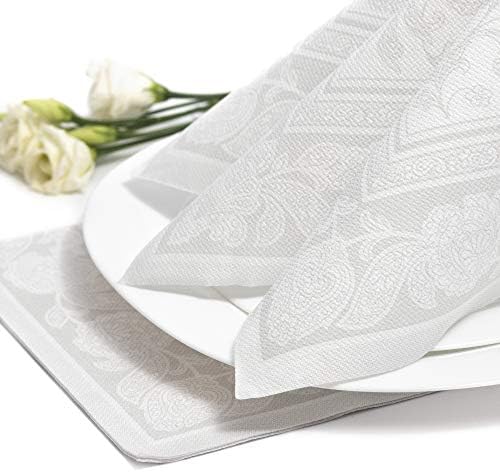 Papstar Cloth-Like Disposable Dinner Napkins, 16”x16” ¼ Fold, 50 Pack, 12 Different Color options, Ornaments