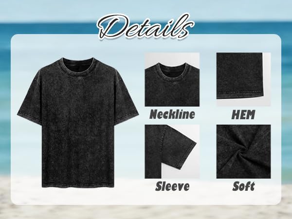 Summer Graphic Cotton T-Shirts for Men Casual Tees Washed Streetwear Crewneck Short Sleeve Tops