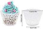 50 pcs White Cupcake Wrappers Lace Baking Cups Cupcake Liners for Baking Laser Cut Cupcake Papers Cupcake Cups Cases for Wedding/Birthday Party Decoration