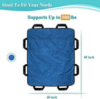 NEPPT Positioning Bed Pads for Elderly Transfer Sheet Hospital Bed Blanket Bedridden Patient Turning Body Lift Assist Draw Sheets with Handles for Pull, Slide, Repositioning, Transferring (48" X 40")