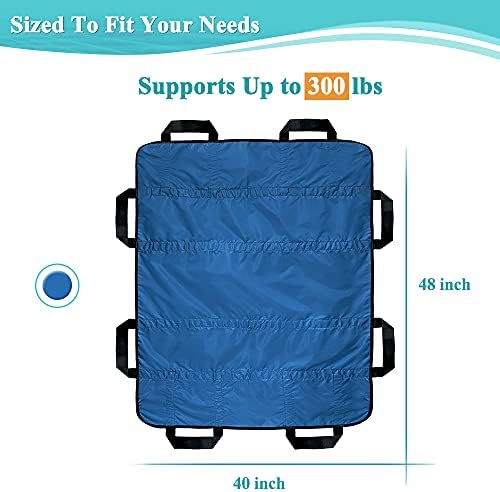 NEPPT Positioning Bed Pads for Elderly Transfer Sheet Hospital Bed Blanket Bedridden Patient Turning Body Lift Assist Draw Sheets with Handles for Pull, Slide, Repositioning, Transferring (48" X 40")