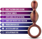 Blush Anal Adventures Matrix 5.25" Duo Loop Butt Plug - Dual Beaded Silicone Anal plug - Tapered Tip O-Ring Base - Satin Smooth Anal Trainer for Women Men Couples Adult Sex Toy Bum Plug -Copper Bronze