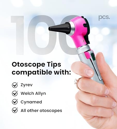 Zyrev ZetaLife Otoscope Tips (Pack of 100) - Plastic Otoscope Specula Tips, Disposable Ear Specula - 2.5mm Disposable Covers