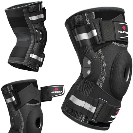 NEENCA Professional Knee Brace for Knee Pain, Hinged Knee Support with Patented X-Strap Fixing System, Medical for Pain Relief, Arthritis, Meniscus Tear, ACL, PCL, MCL, Runner, Sport