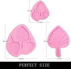 Palm Leaf Chocolate Silicone Molds, 3 Packs Boho Fan Candy Molds for Boho Theme Cake Decoration Cakepops Cupcake Toppers Sugar Cookies