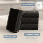 S&T INC. Dish Sponge, 10 Pack for Sponges Kitchen Refill, Multipurpose Cleaning and Dish Scrubber for Kitchen and Home, 4.3 Inches x 2.8 Inches x 1 Inch, Black