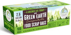 Green Earth Compostable Small Kitchen Food Scrap Trash Bags, Extra Thick 0.71 Mil, Compost Bin Compatible, 2.6 Gallon, 10 Liter, 100-Count, ASTM D6400, BPI (US) & OK Compost Home (EU) Certified