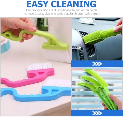iplusmile 8pcs Window Groove Cleaning Brush Set, Stiff Bristle Scrubber Brushes for Window Tracks and Gaps, Multi-Surface Dust Removal Tools for Home and Household Cleaning