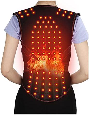 Physical Therapy Back Brace Posture Corrector for Seniors Men & Women Self-Heating 108pcs Magnets Full Back Lumbar Support Belt Shirts Vest Pain Relief for The Elderly, Black, XL/X-Large