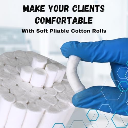 Cotton Dental Rolls 100 Count | Absorbent Nose Plugs and Nose Bleed Stoppers for Dental Procedures, Wisdom Teeth Recovery, and First Aid | Soft, Gentle, Cotton Supplies