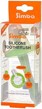 Simba Soft Bristle Silicone Baby Toothbrush with Milk Residue/Fur Scrubber. (Green)