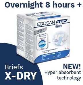 Egosan Adult Incontinence Diaper Briefs with 8 Hours of Protection X-Dry Technology for Superior Absorbency with Adjustable Tabs, Unisex (Medium (8-Count))