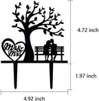Mr and Mrs Wedding Cake Topper Tree & Bench Themed Cake Topper for Bridal Shower Anniversary Wedding Party Supplies
