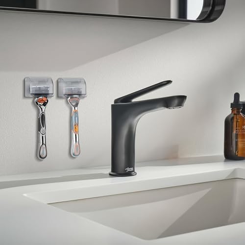 Bathroom Razor Holder, Space-Saving Bathroom Storage Rack, self-Adhesive Waterproof Hook, can Hold Razors of Brands, Grey