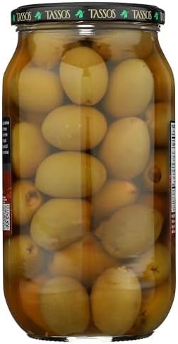 Tassos Double Stuffed Jalapeno-garlic Super Mammoth Greek Olives, 35.27 Oz