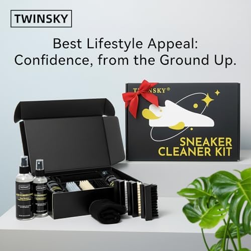 Premium Shoe Cleaner Kit, 6-in-1 Shoe Cleaning Set, with Plant-Based Foam, Deodorizing Spray, 3 Brushes & Microfiber Towel for Sneaker, Leather, Nubuck, Boot, Suede, Athletic Shoes,etc