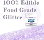 Food Grade Edible Glitter, Confectionary Luster Dust for Desserts and Drinks, Baking and Cake Decorating Supplies, 4 Grams (Light Purple) (Light Purple Edible Sugar)