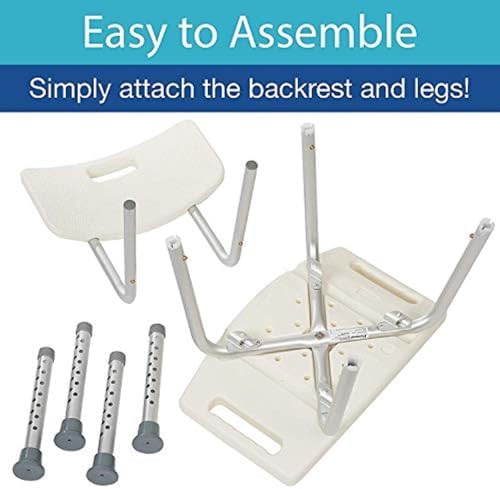 Homecraft Tall Shower Stool, Nonslip Bath Seat, Adjustable Lightweight Shower Stool for Safe Showering and Bathing, Bathtub Bench for Disabled, Elderly, Handicapped, Independent Daily Living Tool