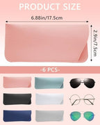 JELIEE 6 Pack Soft Eyeglass Cases Slim Reading Eyeglasses Cases Soft Leather Sunglasses Cases Portable Travel Glasses Storage Pouch for Men Woman（6 Colors）