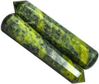 Amazing Gemstone Green Jade Crystal Wand Massage Stick - Pelvic Wand Gua Sha for Adults - Crystals and Healing Stones Massage Wands for Adults Gifts (Pointed)