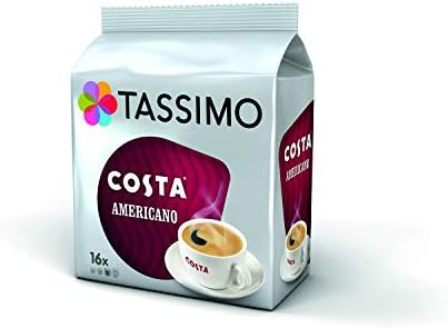Tassimo Black Coffee Bundle - Costa Americano, Kenco Pure Colombian/Americano Grande, L'Or Classique XL, Jacobs Caffe Crema Classico XL pods - Pack of 5 (80 Servings)