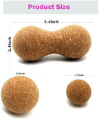 Cork Massage Ball Set for Fascia Release After Exercise, Yoga,Trigger Point Therapy, Relax Muscles, and Relieve Stress,Set of 3 （5.4"*2.4"+2.4"+1.7" Lacrosse Massage Balls