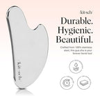 Kitsch Stainless Steel Gua Sha Facial Tools - Guasha Tool for Face, Face Sculpting Tool, Neck Massager, Double Chin Reducer Gua Sha Tools, Lymphatic Drainage Massager, Facial Skin Care - Silver