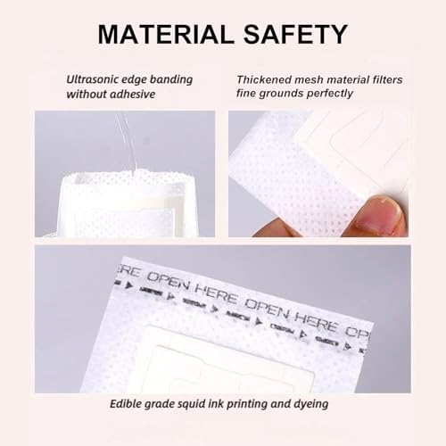 50 Count Hanging Ear Coffee Filter Bags - Disposable Portable Single Serve Drip Coffee Filters, Non-Woven Pour Over Pouches for Travel, Camping, Office & Home