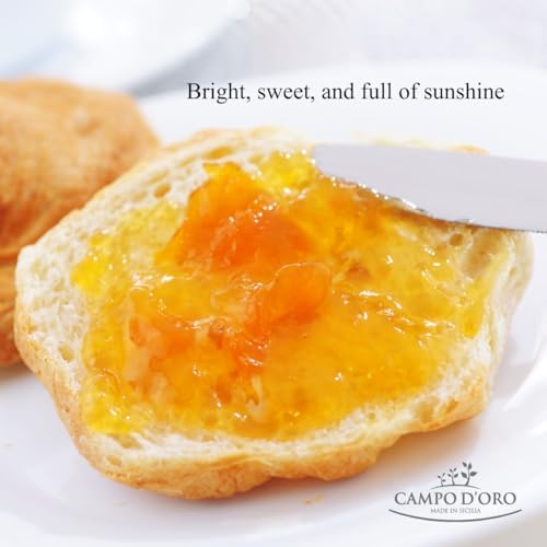 Campo D'Oro Sicilian Apricot Jam – Italian Marmalade – 100% Real Fruit – No Additives – Apricot Preserve Made from Italian Fruit – 12 oz (340g)