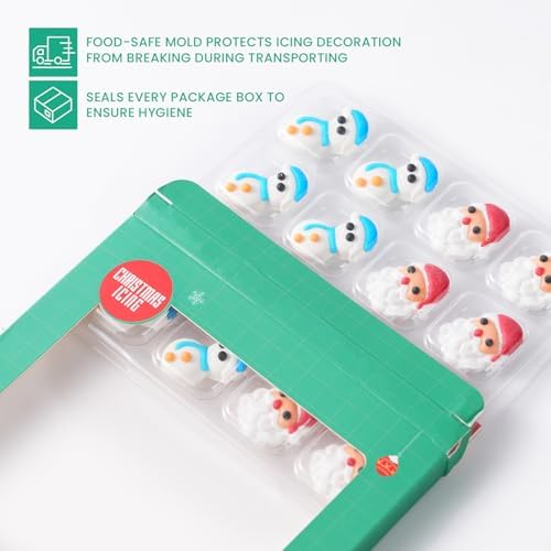 16 Pcs Edible Christmas Cupcake Toppers, Santa Claus, Edible Snowman Men, Christmas Gingerbread House Decorations, Perfect for Cupcakes, Cake, Cookies, and Ice Cream Topping