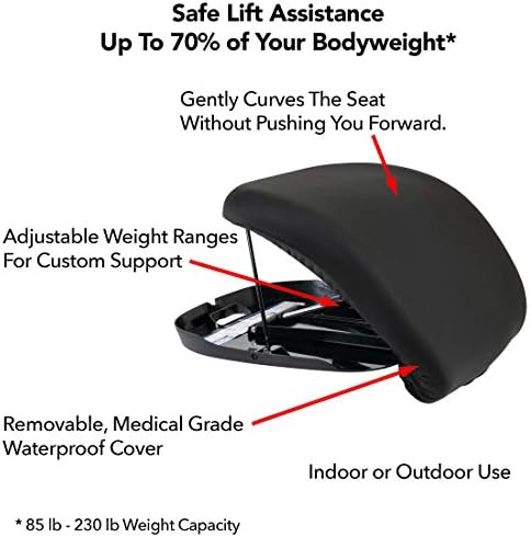 Carex Uplift Premium Seat Assist With Memory Foam - Chair Lift And Sofa Stand Assist - 70% Seat Lift Assistance Up To 230lbs, Standard