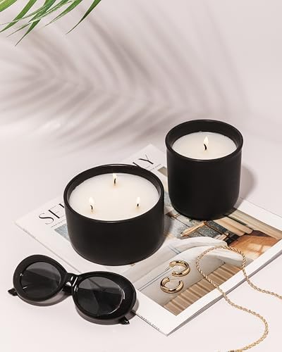 Desert Eclipse Scented Candle | Cardamom, Orange Peel, Sea Salt & Amber | 10 oz Hand-Poured Coconut Apricot Wax | 45+ Hour Clean Burn | Modern Luxury Home Fragrance