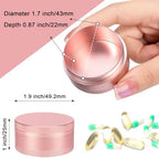 Portable Pill Box Pill Case Daily - Waterproof Single Metal Pill Container for Pocket Purse, Aluminium Alloy Round Daily Medicine Organizer to Hold Vitamins, Fish Oil, Medicine Medium Size