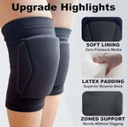 Volleyball Knee Pads for Men Women Sports, Soft Knee Sleeve with Collison Avoidance Foam Pad for Basketball Football Baceball Soccer, Elastic Kneeling Pad for Dance Yoga MMA Muay Thai, Black M (1 Pair)