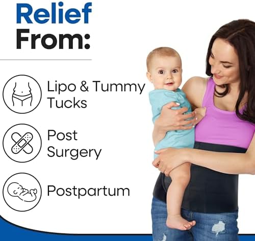 Abdominal Binder Post Surgery Tummy Tuck | Postpartum Belly Band Wrap | Post C Section Belly Binder | Stomach Compression Hernia Belt For Men or Women After Pregnancy Hysterectomy (XXL)
