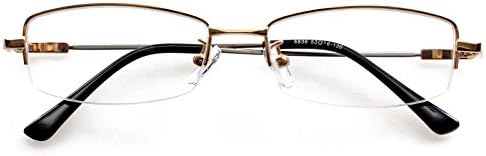 Computer Reading Glasses Mens Womens Half Rim +0.25 Gold Color Radiation Protection Readers