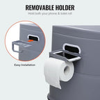 VEVOR RV Toilet for Camping, Portable Toilet with 1.3 Gal Detachable Inner Bucket & Removable Paper Holder, Commode with Dual Lids, Travel Toilet for Outdoor Camping Car Long Road Trips