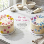 Set of 48 Edible Mini Flower Cupcake Toppers Wedding Cake Birthday Party Food Decoration Mixed Size & Colour