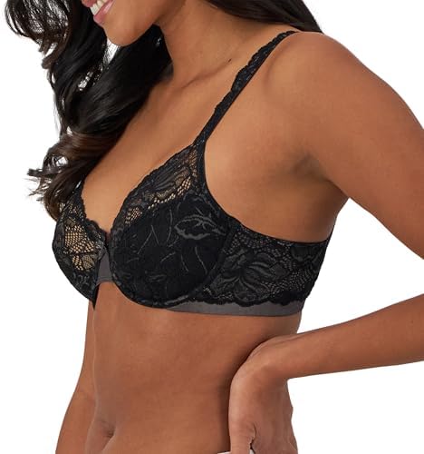 Bali Women's Underwire Lace Bra, Lace Desire Sexy Plunging Bras for Women, Support, Most Comfortable, Full Coverage