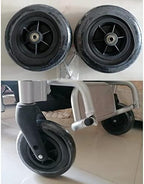 7inch Wheelchair Front Wheel Replacement (2), PU Solid Tire Wheel for Wheelchair Disabled Handicapped, Wheel Assembly for Wheelchair, 5/16" (8 mm) Bearing