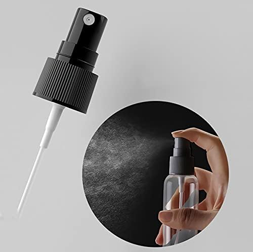 24 Pcs Empty 100ml 3.3oz Green Plastic PET Fine Mist Pump Spray Bottles with Black Sprayer for Cosmetic Perfume Water-Based Products Refillable Travel Portable Containers, 2x Funnels