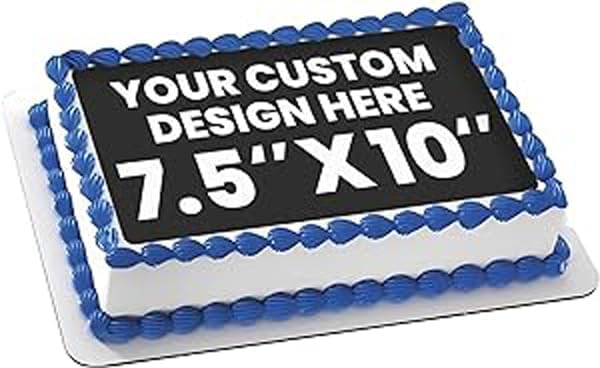 Your own picture - Create Your Special Event with Custom Edible Image Toppers - Upload Photos for Unique, Stylish Designs on Rectangular - 7.5"x10" rectangular