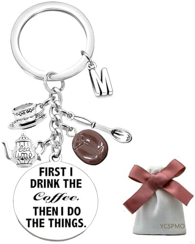 Coffee Keychain Barista Lovers Gift Ideas Coffee Themed Gifts for Birthday Christmas Gifts for Women Men Gift for Coworker Boss Friends Caffeine Cup Jewelry
