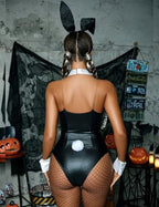 Avidlove Women Bunny Costume Lingerie Sets for Women Sexy Halloween One Piece Bodysuit Stockings Set（7-Piece Set）